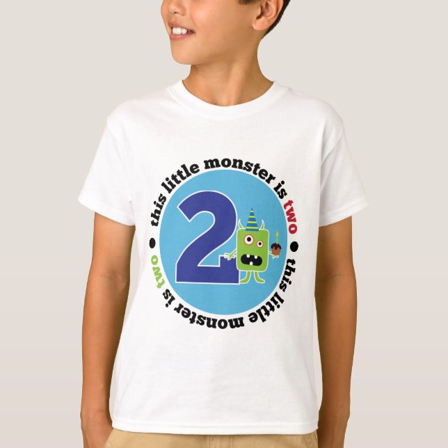 T-shirt do monstro 2 do aniversário (Frente)