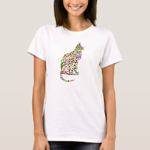 T-shirt do mosaico do gato