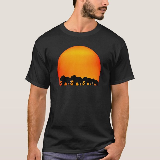 t-shirt do nascer do sol do elefante (Frente)