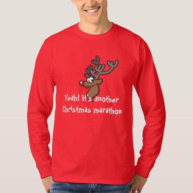 T-shirt do Natal de Rudolph dos homens (Frente)