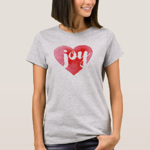 T-shirt do Natal do coração da alegria da aguare