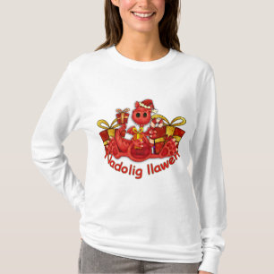 T-shirt do Natal do dragão de Nadolig Llawen Gal