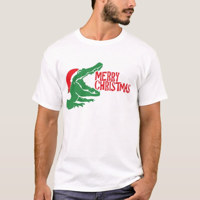 T-shirt do Natal do jacaré (Frente)