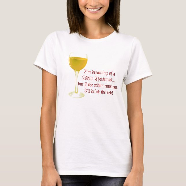 T-shirt do Natal do vinho branco (Frente)