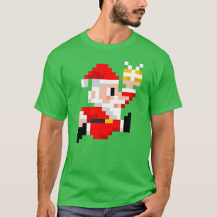 T-shirt do Natal: Papai Noel de 8 bits