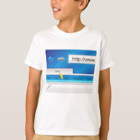 T-shirt do navegador de páginas Web