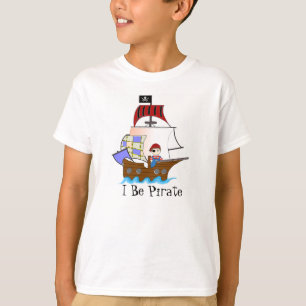 T-shirt do navio de pirata das crianças