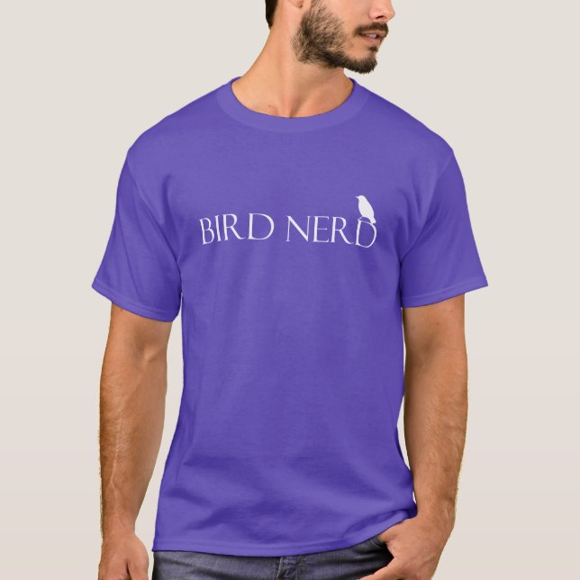 T-shirt do nerd do pássaro (parte dianteira (Frente)