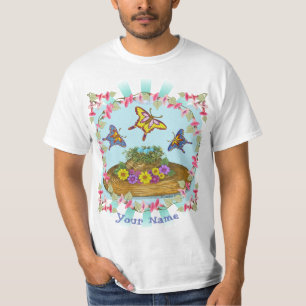 T-shirt do ninho do chapéu da flor