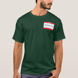 T-shirt do nome de etiqueta