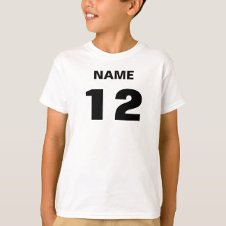 T-shirt do nome e do número