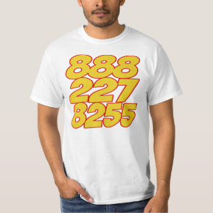 T-shirt do número de telefone da conversa do carr