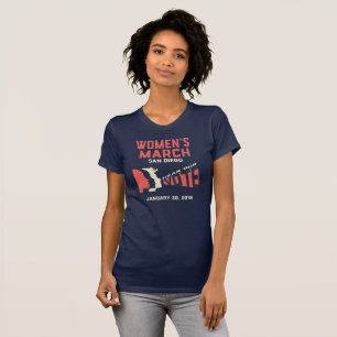T-shirt do oficial do março San Diego das mulhere