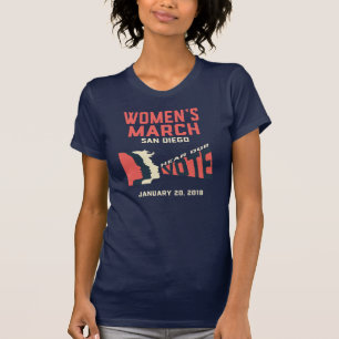 T-shirt do oficial do março San Diego das mulhere