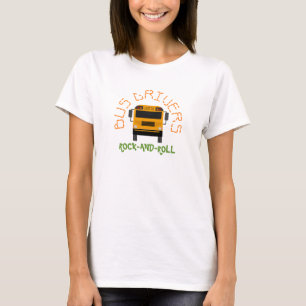 T-shirt do ônibus do rock and roll dos condutores