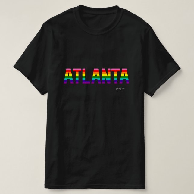 T-shirt do Orgulho Atlanta | Sinalizador arco-íris (Frente do Design)