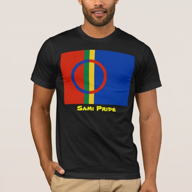 T-shirt do orgulho de Sami (preto) (Frente)