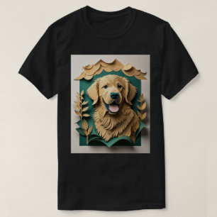 T-shirt do Ouro do Retriever de Design de Arte 3D