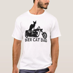 T-shirt do pai do gato do motociclista,