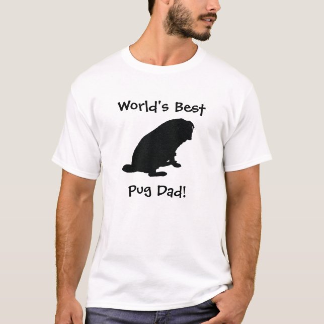 T-shirt do pai do Pug do mundo o melhor (Frente)