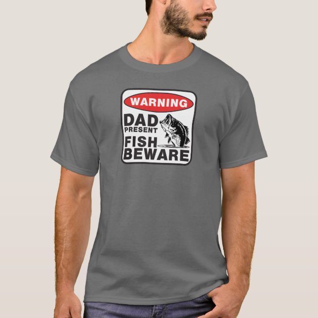 T-shirt do pai - os peixes Beware (Frente)
