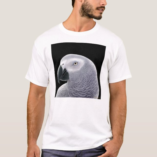 T-shirt do papagaio das cinzas africanas (Frente)