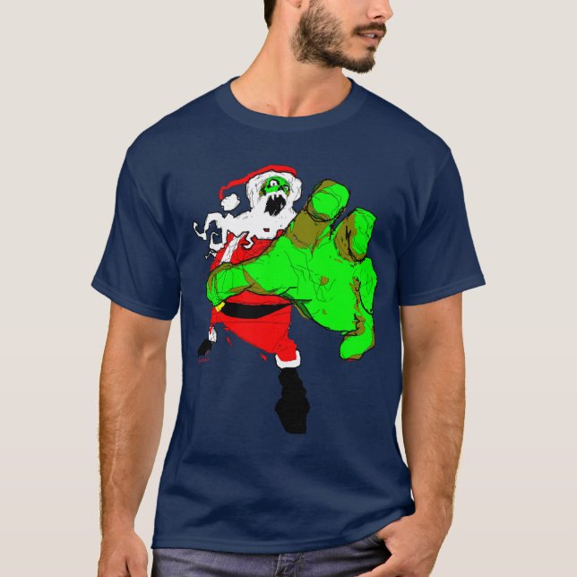 T-shirt do papai noel do zombi! (Frente)