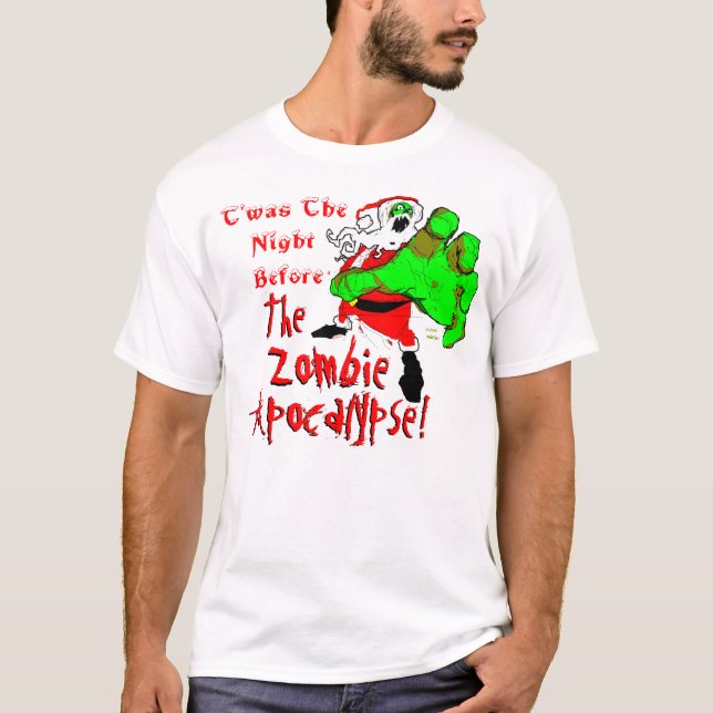 T-shirt do papai noel do zombi (Frente)