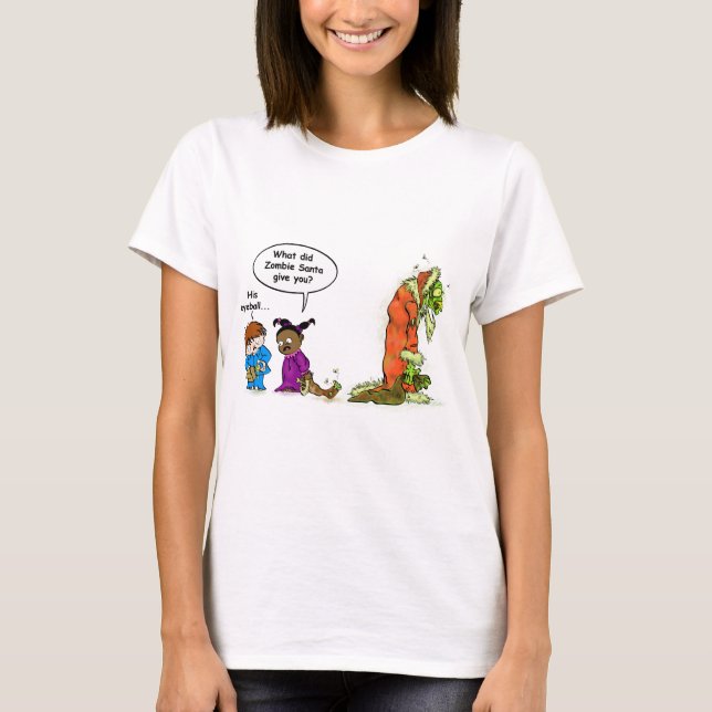 T-shirt do papai noel do zombi (Frente)