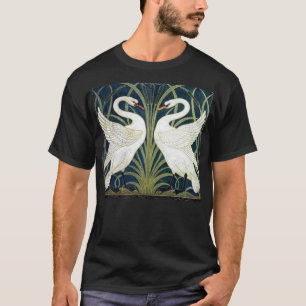 T-shirt do papel de parede da cisne e da