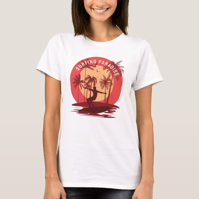 T-Shirt do Paraíso de Navegação de Retro (Frente)