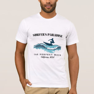 t-shirt do paraíso do surfista da Califórnia