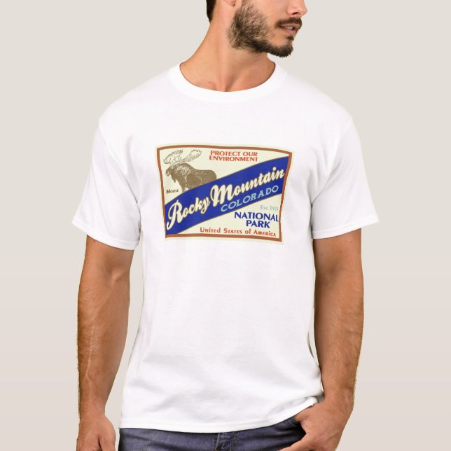 T-shirt do parque nacional de montanha rochosa (Frente)