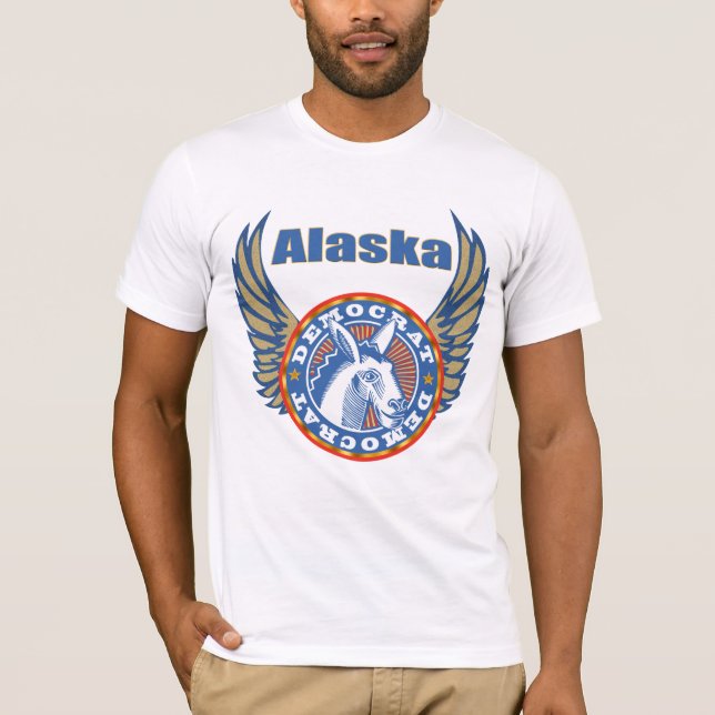T-shirt do partido de Alaska Democrata (Frente)