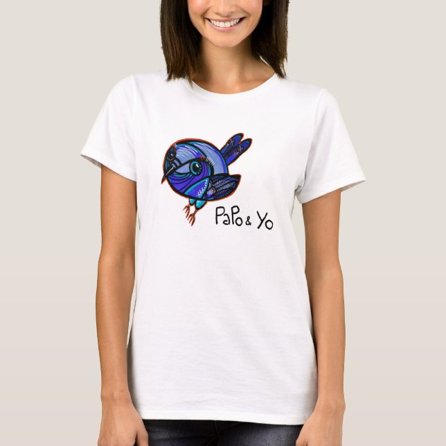 T-shirt do pássaro dos grafites de Papo e de Yo (Frente)