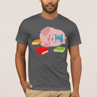 T-Shirt Do Pequeno Lover De Livro (Porco De Cartoo