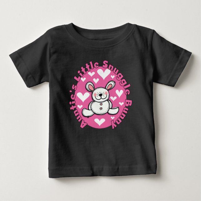 T-shirt do Pequeno Snuggle Coelho Raglan do Auntie (Frente)