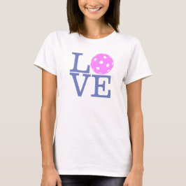 T-shirt do Pickleball das mulheres: "AMOR" (rosa)
