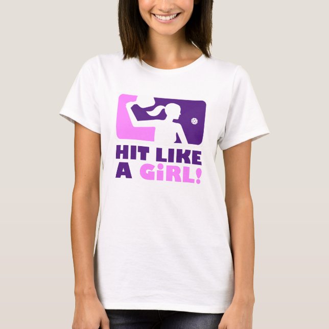 T-shirt do Pickleball das mulheres: "BATIDA COMO (Frente)