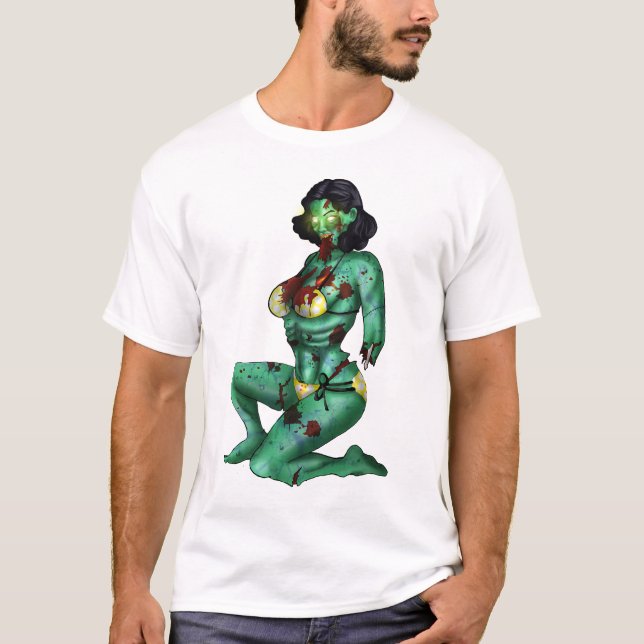 T-shirt do Pin-Acima do zombi (Frente)