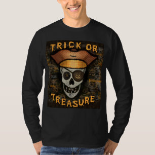 T-shirt do pirata do Dia das Bruxas da doçura ou