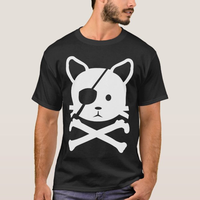 T-shirt do pirata do gato (Frente)