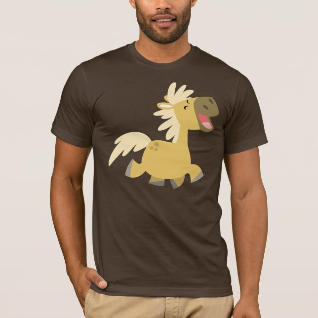T-shirt do Pony de Cartoon Rindo (Frente)