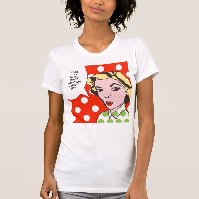 T-shirt do pop art da viagem de culpa (Frente)