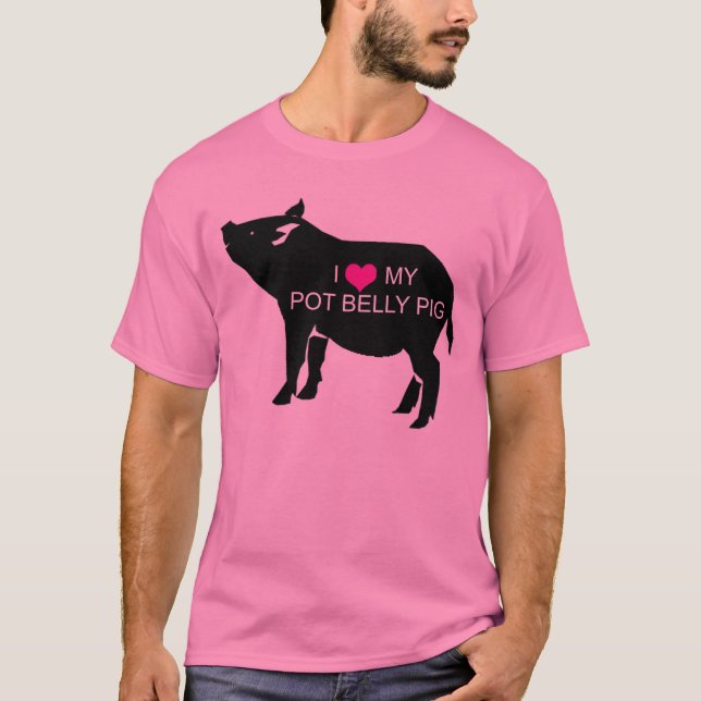 T-shirt do porco da barriga de pote (Frente)