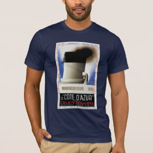 T-shirt do poster da balsa do canal de Cote d'Azur