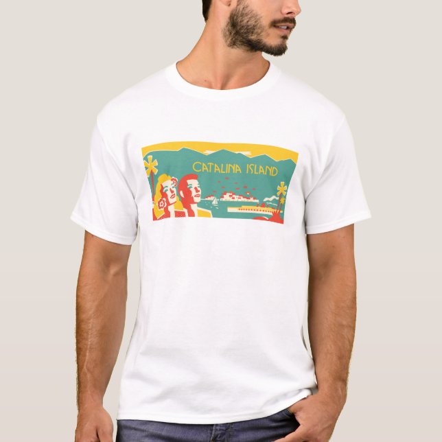 T-shirt do poster de viagens da ilha de Catalina (Frente)