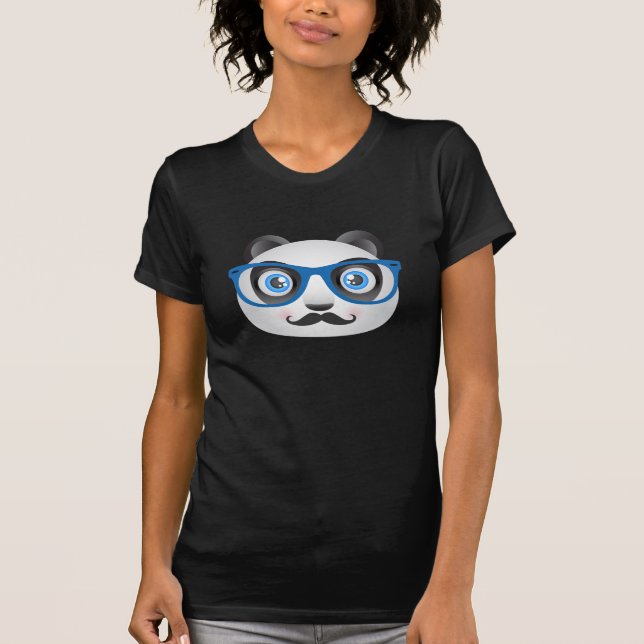 T-shirt do preto da panda do hipster (Frente)