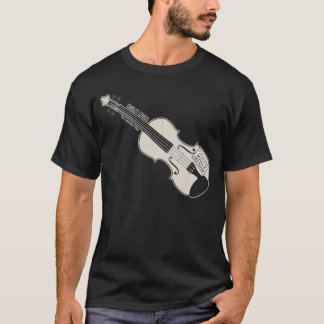 T-shirt do preto do violino do Mo da lavanderia