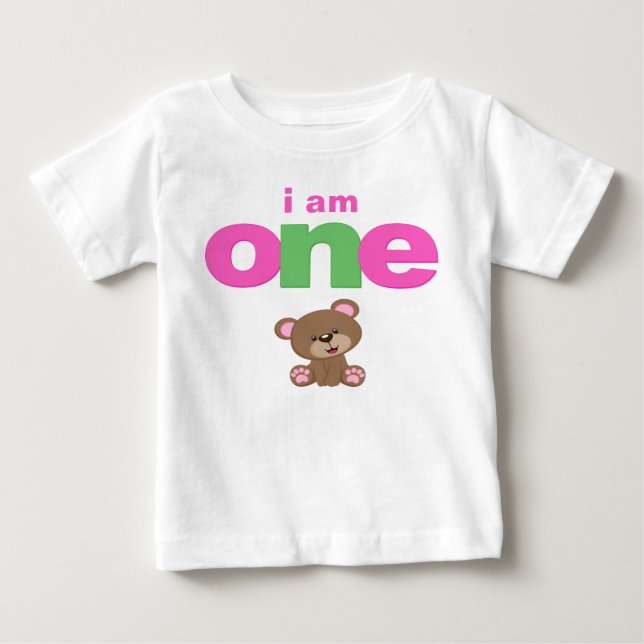 T-shirt do primeiro aniversario do Urso Teddy Todd (Frente)